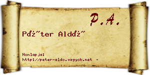 Péter Aldó névjegykártya